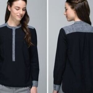 Lululemon Athletica Black and Gray Blouse